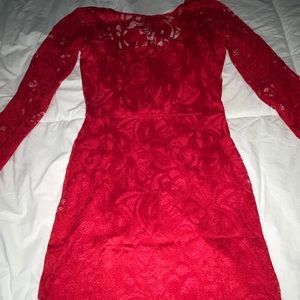 Red lace dress